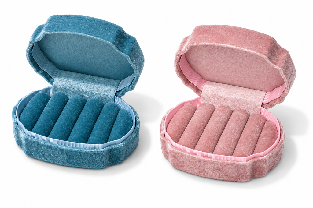 The Velvet Rectangle Ring Jewelry Box Case, Velvet Lined